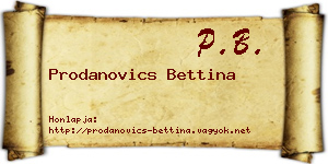 Prodanovics Bettina névjegykártya