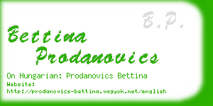bettina prodanovics business card